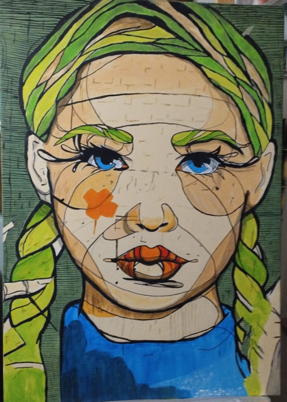 Portrait Auftragsarbeit H&ouml;he 100cm x Breite 70cm