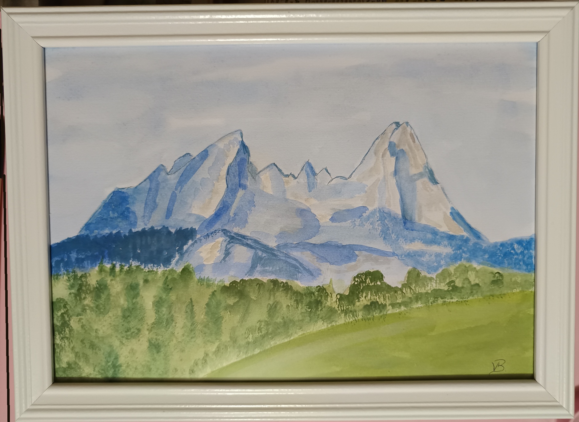 Aquarel Watzmann Höhe 21cm x Breite 30cm