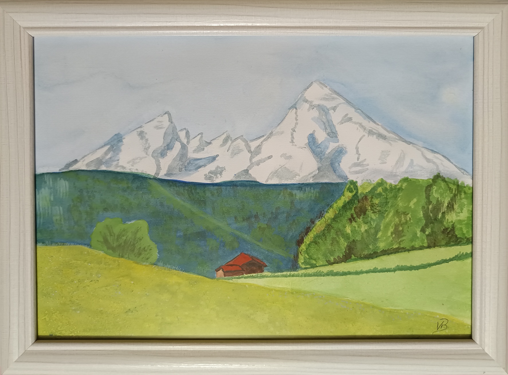 Aquarel Watzmann Höhe 21cm x Breite 30cm