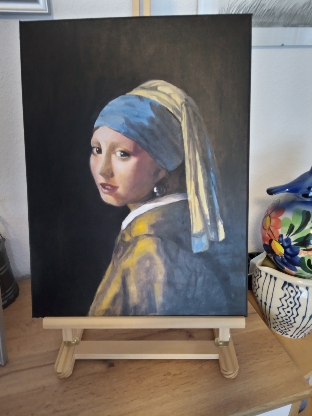 Portrait Das Mädchen mit dem Perlohring Höhe 40cm x Breite 30cm