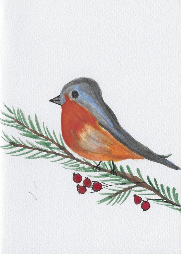 Aquarell Weihnachtskarte Höhe 14,8cm x Breite 10,5cm