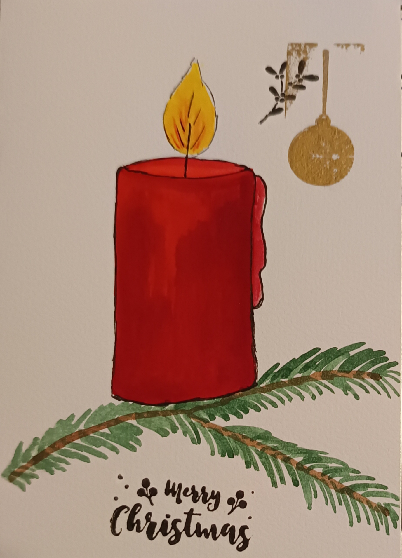Aquarell Weihnachtskarte Höhe 14,8cm x Breite 10,5cm
