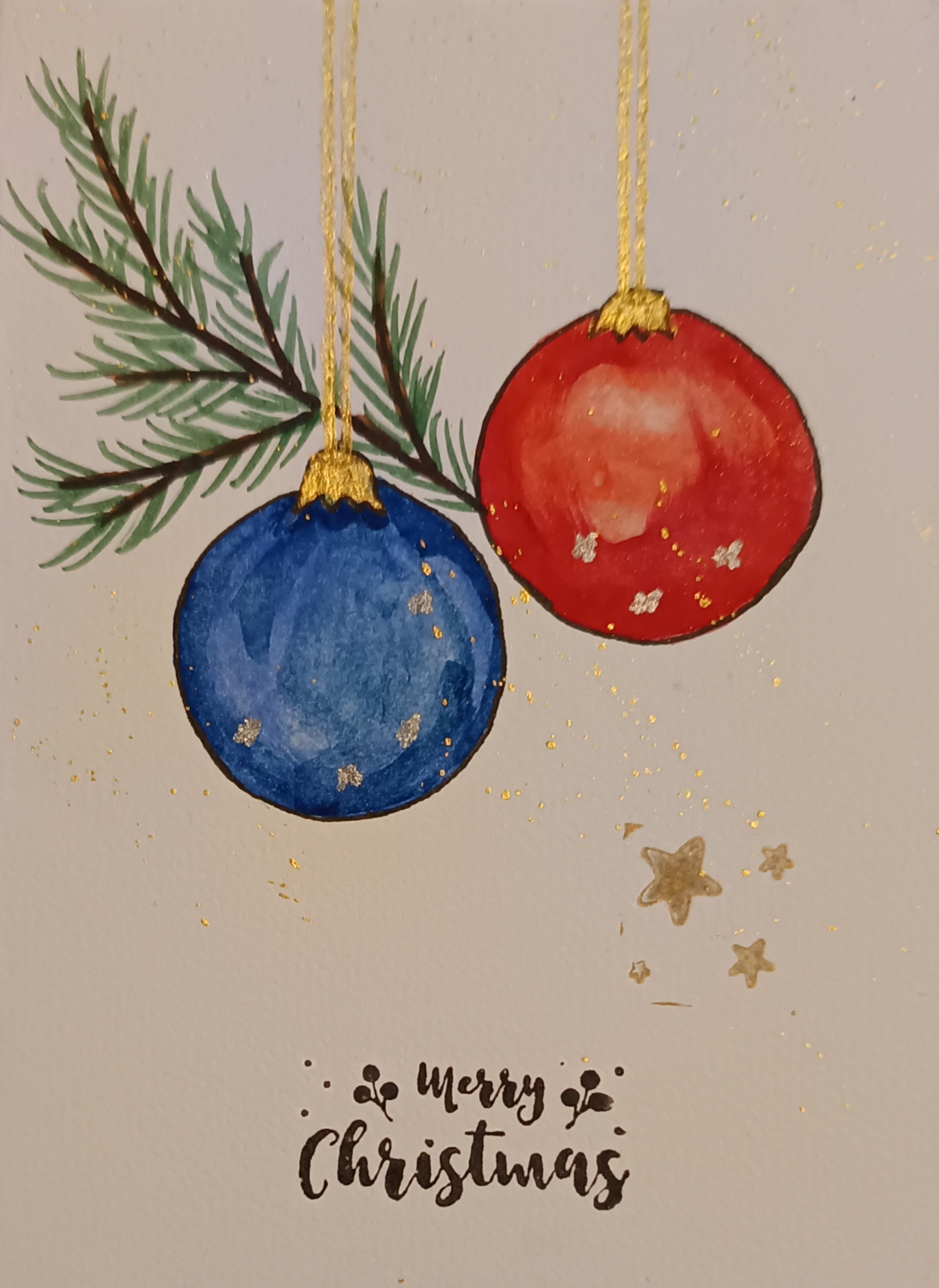 Aquarell Weihnachtskarte Höhe 14,8cm x Breite 10,5cm